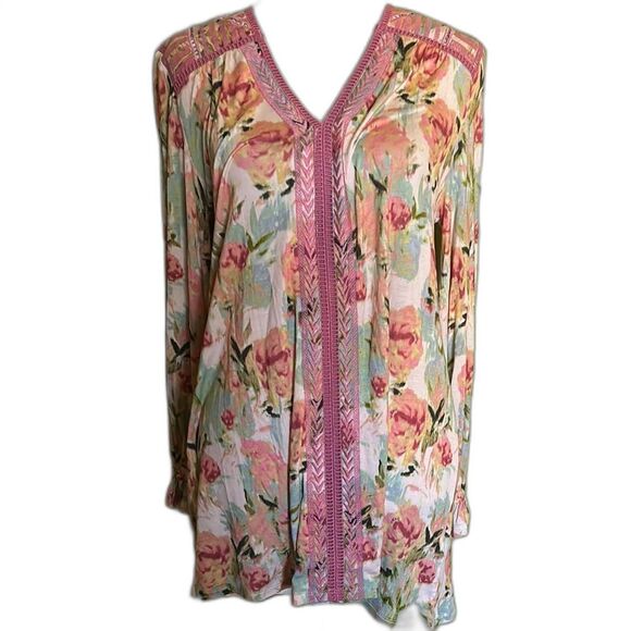 Soft Surroundings Tops - Soft Surrondings Floral Pink and Green Women's Top size XS